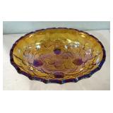 Carnival Glass Footed Bowl 12"