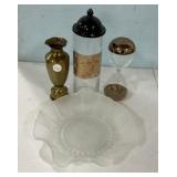 Decorative Container, Hourglass, Vase, Frost Glass