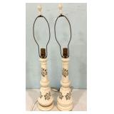 Pair of Ceramic Floral Lamps 29"