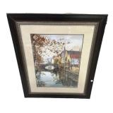 Large Framed Venice Waterway Print