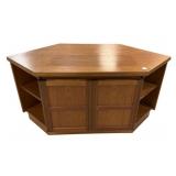 Mid-Century Modern Nathan teak corner TV stand 20"