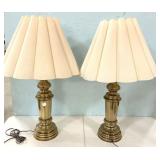 Pair of Mid Century Brass Table Lamps 30"