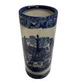 Blue and White Umbrella Stand 18"