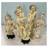 Five Resin Asian Sculptures 11"