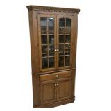 Late 20th Century Cherry Corner Cabinet 85"h., 40