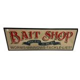13"h, 36"w Bait Shop Metal Sign