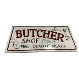 15"h., 30"w Butcher Shop Metal Sign
