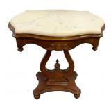 Victorian Style Mahogany Pedestal Table 28'h., 27