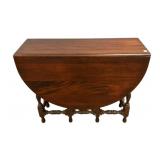 William and Mary Reproduction Drop Leaf Gate Leg T