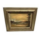 Signed Ben Power Ocean Shoreline Big Wave Painting