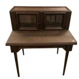 Primitive Stained Pine Work Desk 43'h., 38'w., 2