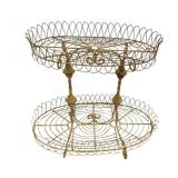 French Style Two Tier Wire Basket 27'