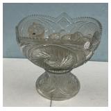 VTG Press Glass Spin Wheel Punch Bowl