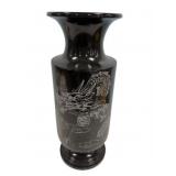 Black Marble Dragon Heavy Vase 18'h
