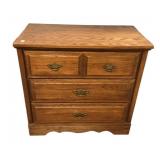 Late 20th Century Oak Low Chest of Drawers