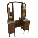 VTG 1920's Mahogany Tri Mirror Vanity 68'h., 45'