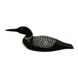 Signed Hand Carved Wood Loon Decoy 21'w