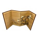 Navarro McLean Asian Hand Painted Four Panel Scree