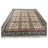 9'2 x 12'2 French Wool Panel design Area Rug