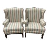Pair of Striped Cushion Chairs