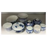 Asian Blue and White Sauce and Cups