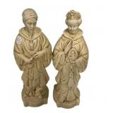 16' Chinese Emperor and Empress ceramic figurines