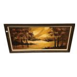 Signed Landscape Painting on Board