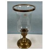 Regency Glass and Brass Candle Holder 15'