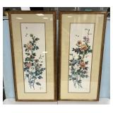 38'h, 17'w  Pair of Chinese Scroll Style Prints