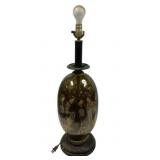 Mid Century Asian Glass Vase Lamp 32'