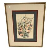 Signed Demuth Watercolor Flower Study 32'h., 25'