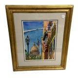 Wyatt Waters Original Watercolor Glass Ceiling Fra