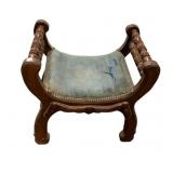French walnut curule-style stool