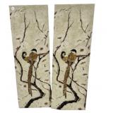 Pair of Giclee Bird Prints 36'h., 12'w