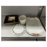 Porcelain Platter, Plates, and Chip and Dip