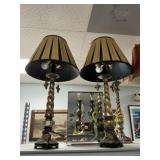 Pair of Resin Twist Style Table Lamps