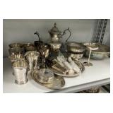 Silverplate Bowls, Julips, and Pitcher