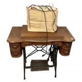 1900 Oak Sewing Machine Cabinet