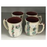 Four Gail Pittman Ceramic Mugs