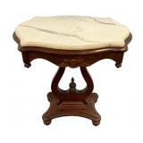 Victorian Style Mahogany Pedestal Table 28'h., 27