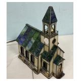 Faux Stained Glass Church Lamp 12'