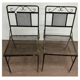 Two Wrought Iron Side Chairs