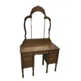 Depression Era Walnut Vanity