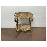 Antique Iron Ornate Two Tier Table