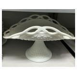 Milk Glass Pedestal Vase 7'