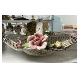 Capodimonte Porcelain Basket 14'w