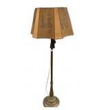 Antique Floor Lamp with Painted Shade
