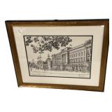 Framed Buckingham Palace London Print 14'h., 18'