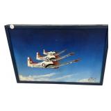 Signed Painting of Navy VT-2 Aircrafts on canvas 1