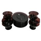 Duralex Rivage Swirl Amethyst glass cup and saucer